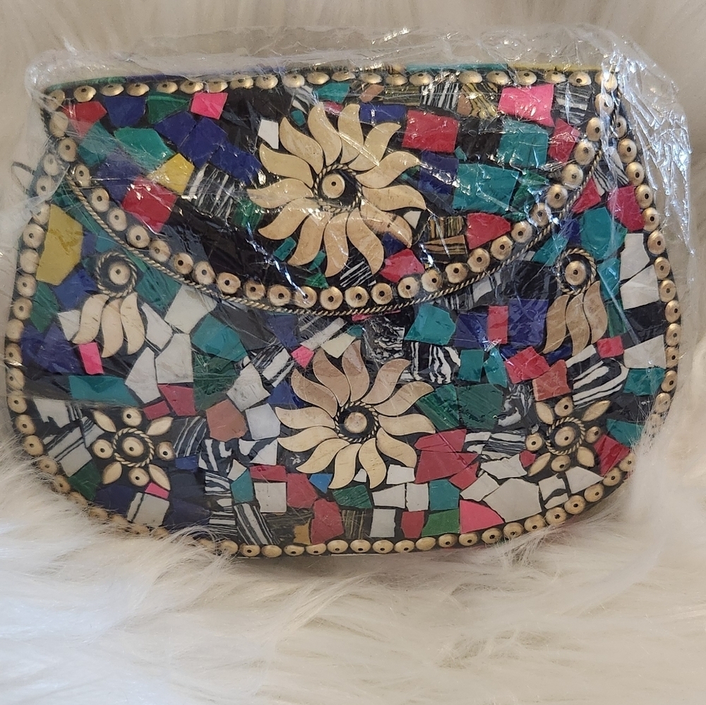 RAMLA Multicolor Mosaic Clutch